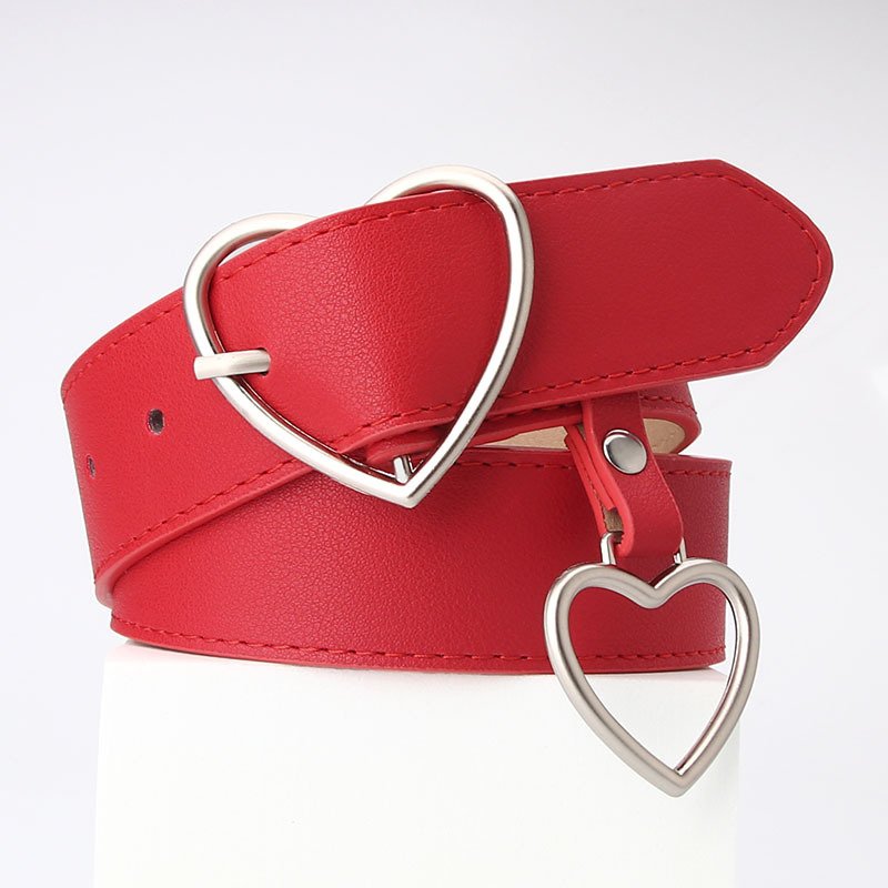 Belt With Love Shaped Needle Buckle