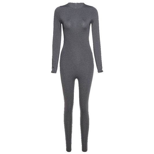 Long Sleeved Slim High Waisted Hip Lifting Sports Jumpsuit