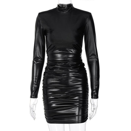 Sexy Slim And Crepe Long Sleeved Dress