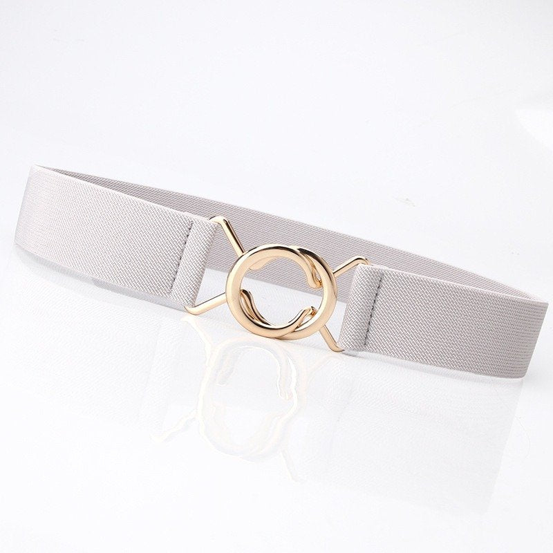 Elastic Belt with Button Ring