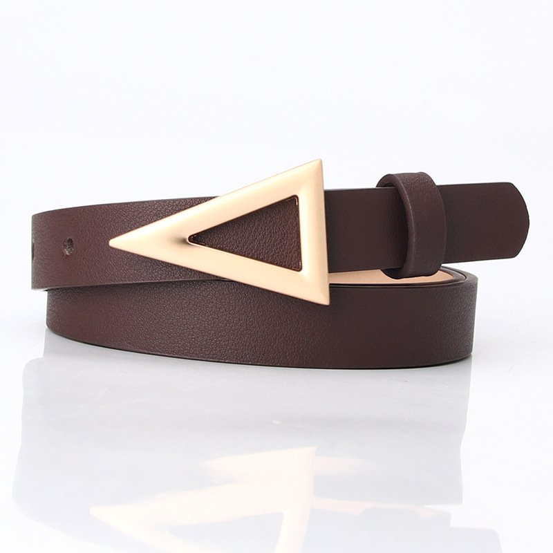 Triangle Buckle Belt Button Fashion Tie-In Dress Belt