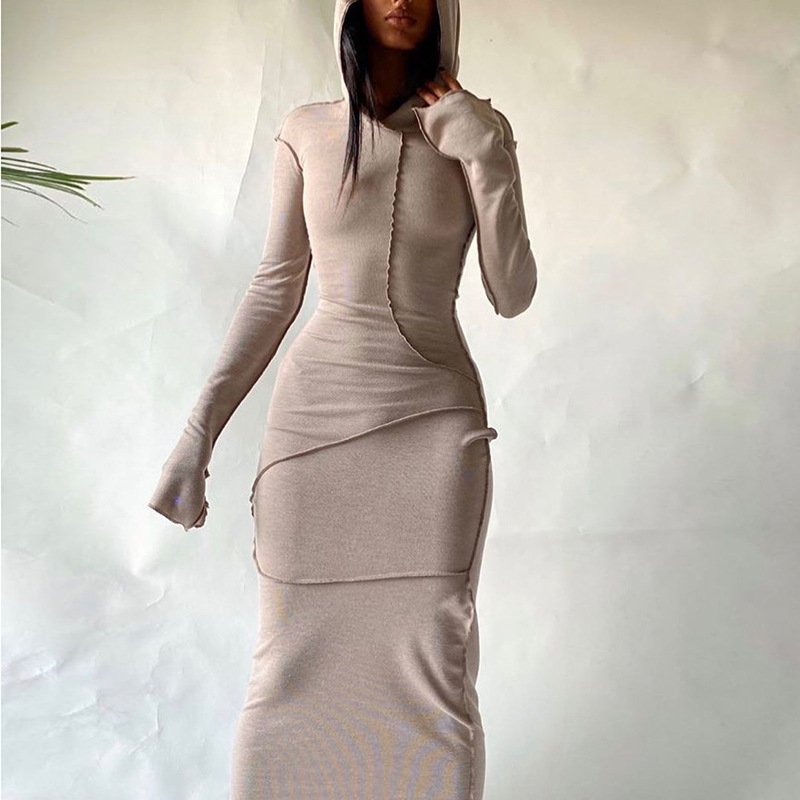 Long Sleeved Dress With Hood