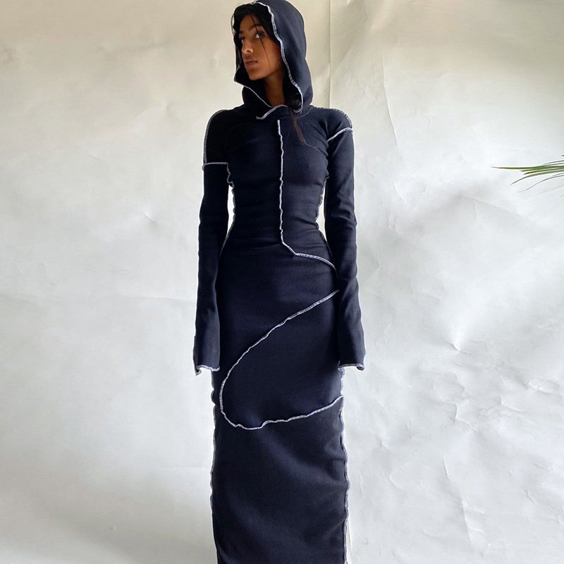 Long Sleeved Dress With Hood