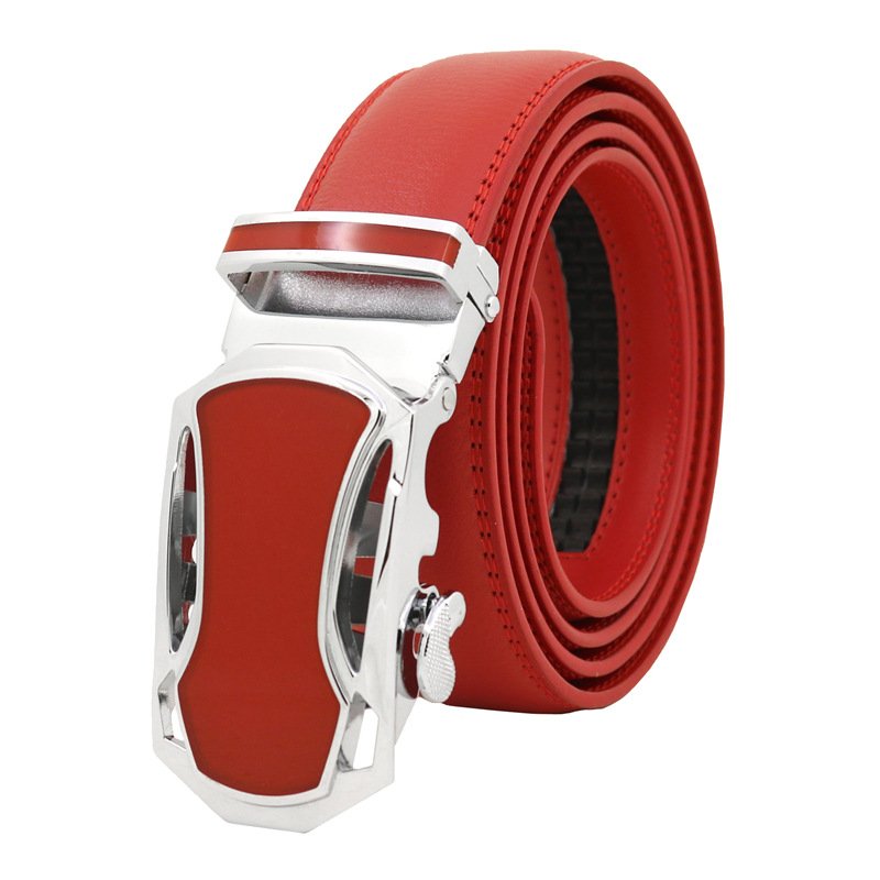 Men's Automatic Leather Belt Two Layers Of Leather Belt