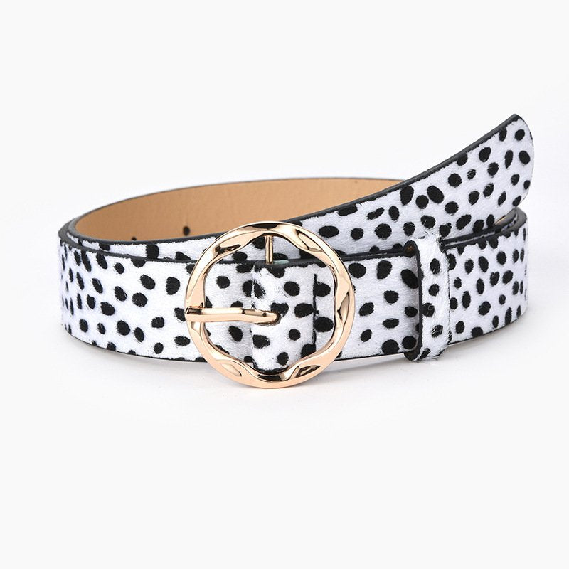 Ladies Wide Belt Serpentine Leopard Print Decorative