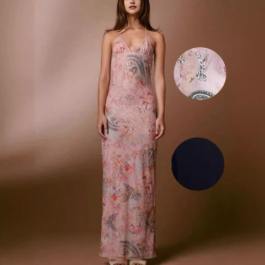 Bianca Open Back Butterfly Maxi Dress