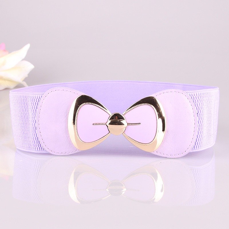 Versatile Elastic Belt With Bow Buckle Bow