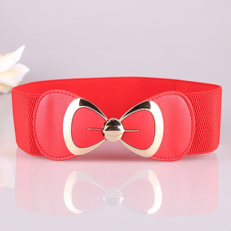 Versatile Elastic Belt With Bow Buckle Bow