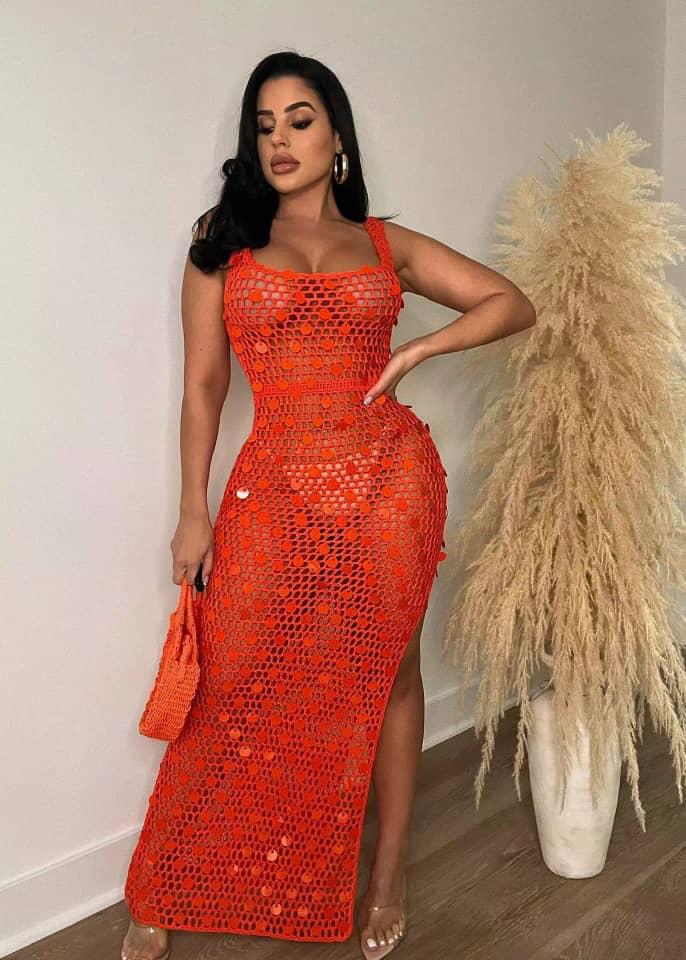 Maria Open Leg Sequence Dress