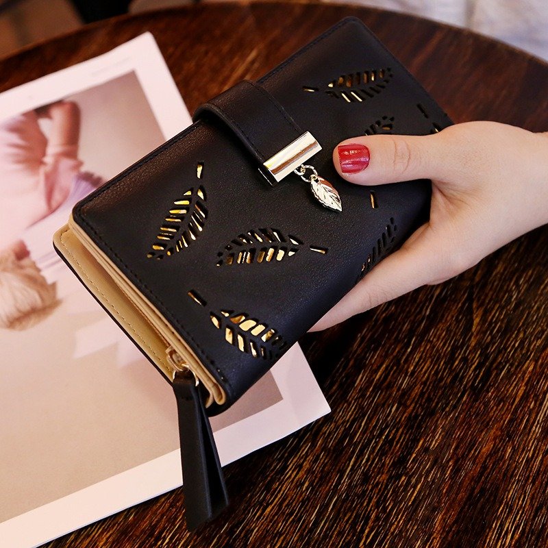 Wallet With Golden Leaves