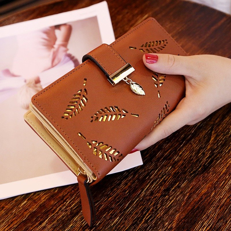 Wallet With Golden Leaves