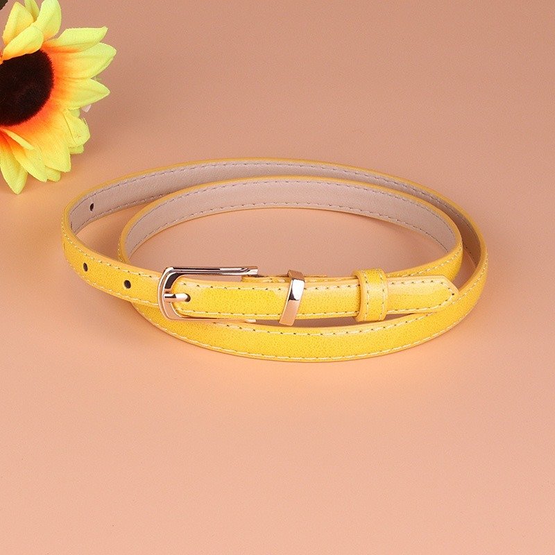 Thin Versatile Belt With Caramel Buckle