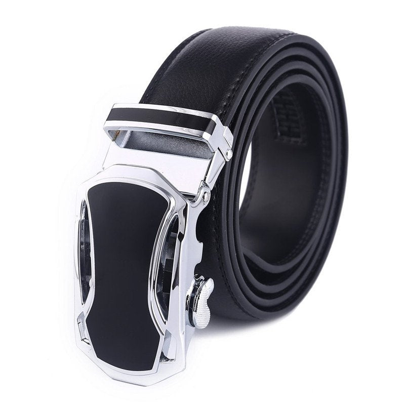 Men's Automatic Leather Belt Two Layers Of Leather Belt