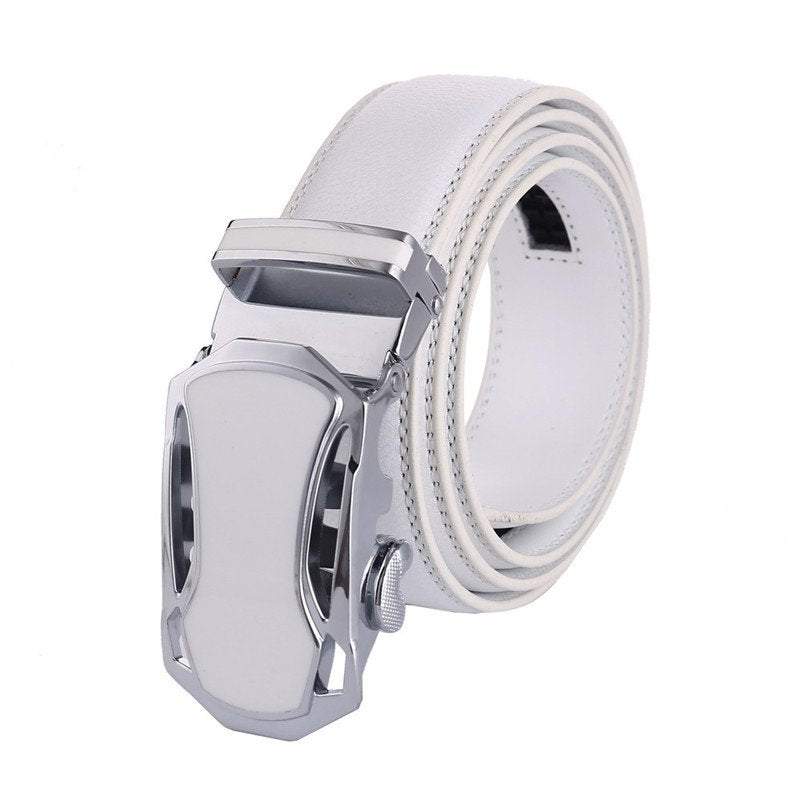 Men's Automatic Leather Belt Two Layers Of Leather Belt