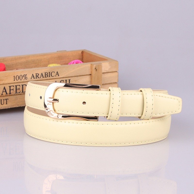 Wide Belt with Golden Buckle Excellent Designs