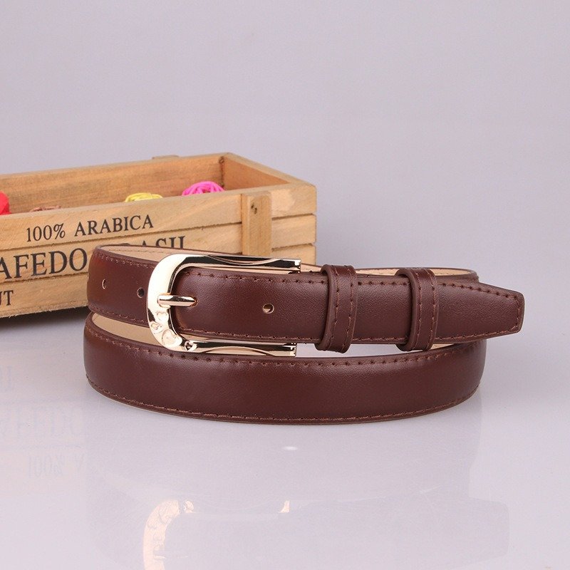 Wide Belt with Golden Buckle Excellent Designs