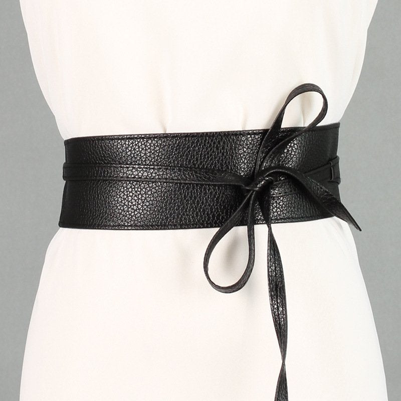 Wide Ribbon Bow Belt