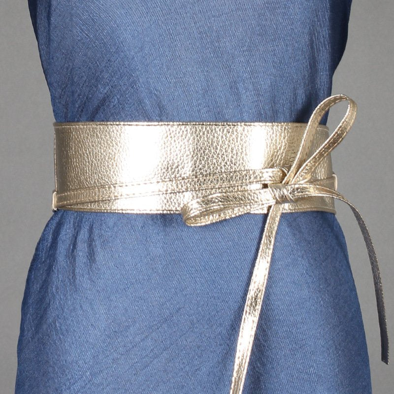 Wide Ribbon Bow Belt