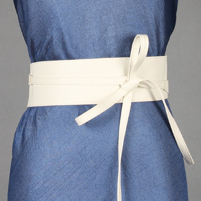 Wide Ribbon Bow Belt