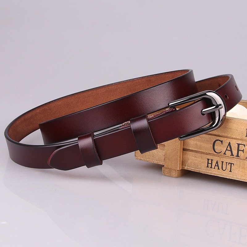 Leather Belt for Women Silver Buckle