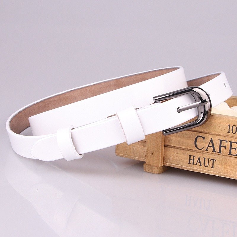 Leather Belt for Women Silver Buckle