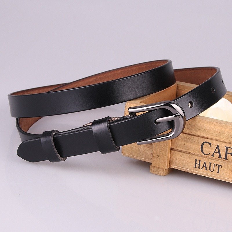 Leather Belt for Women Silver Buckle