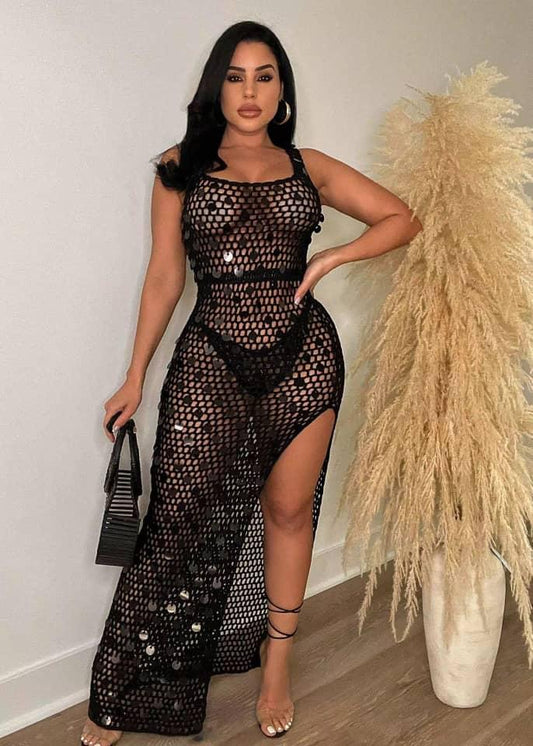 Maria Open Leg Sequence Dress