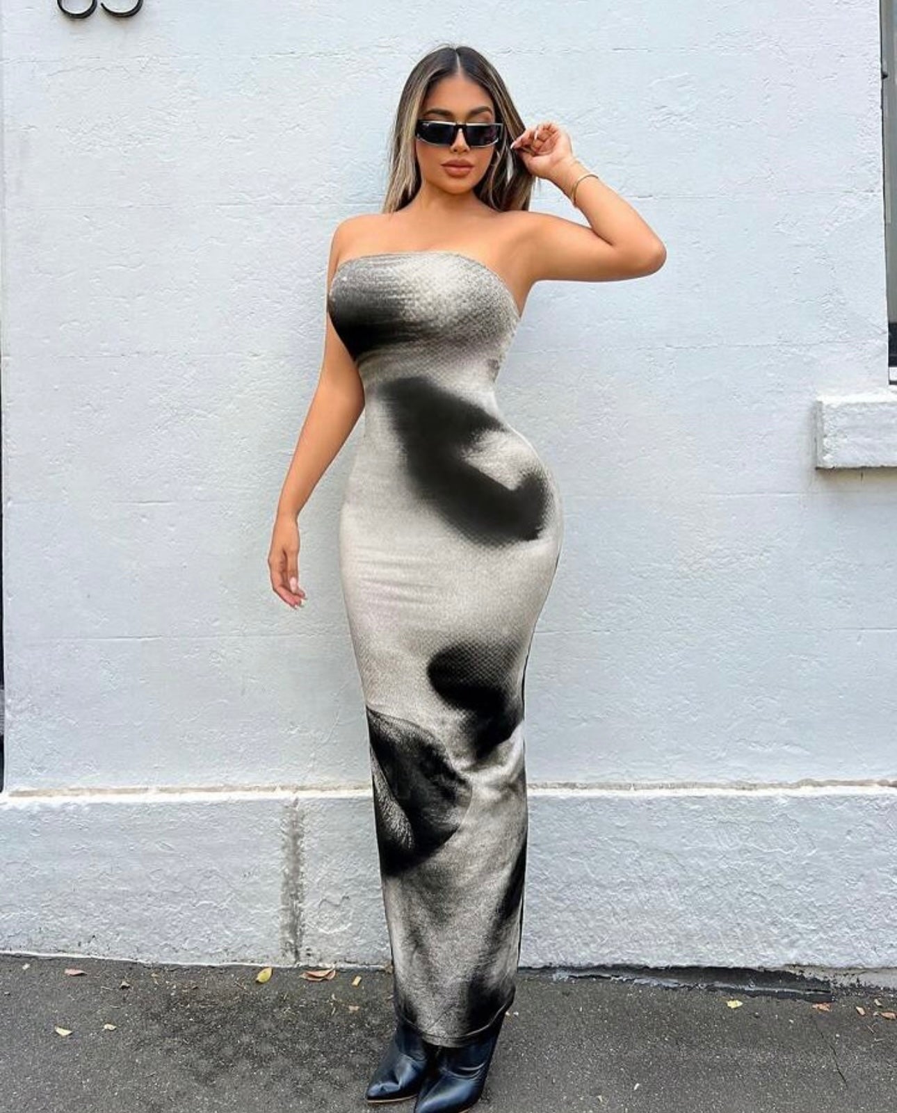 Eva strapless Maxi dress