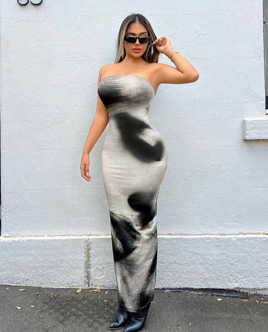 Eva strapless Maxi dress