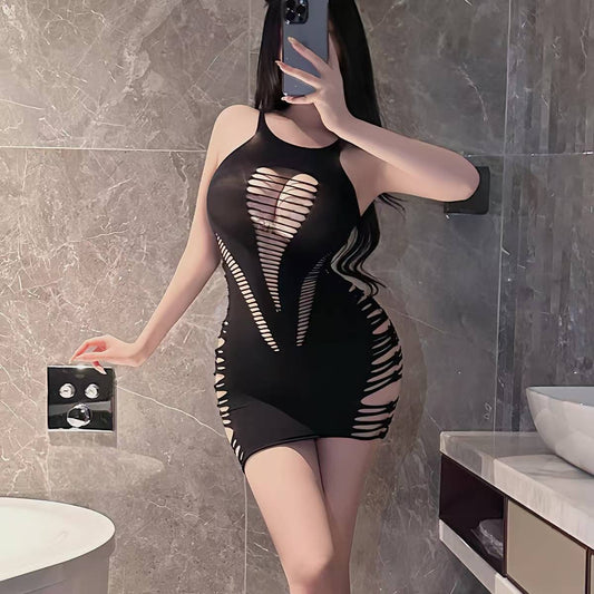 Velvet Rip out sexy mini dress