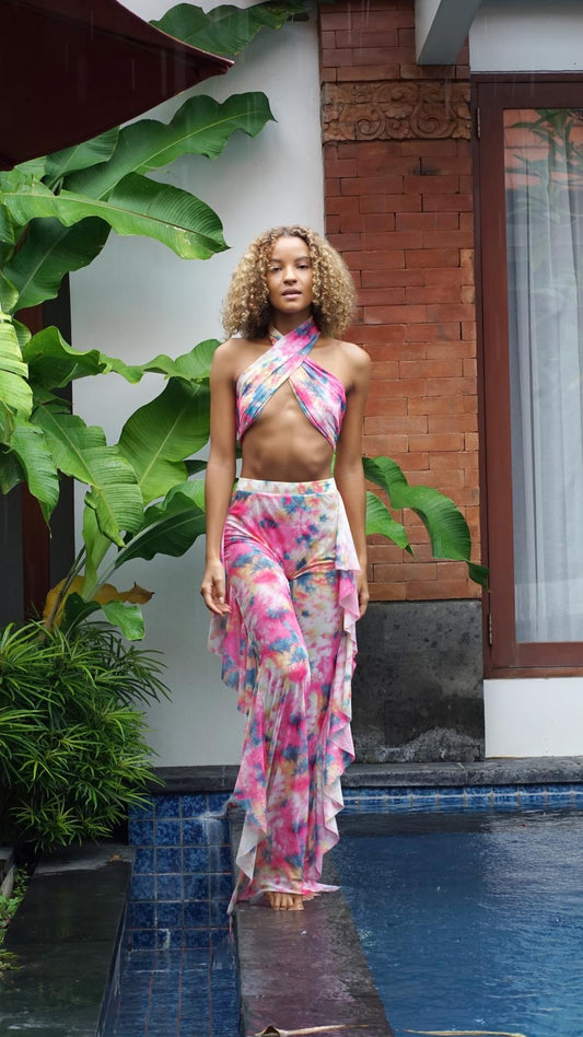 By The Pool With Natalie Tie-Dye Mesh Pant Set