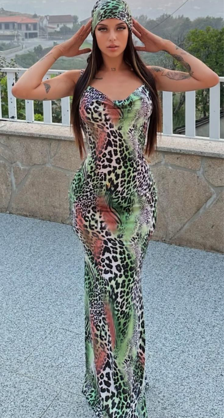 Olivia print maxi dress