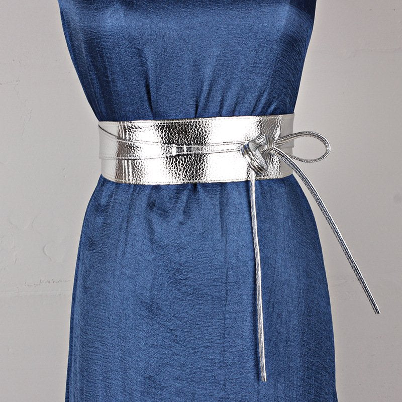 Wide Ribbon Bow Belt