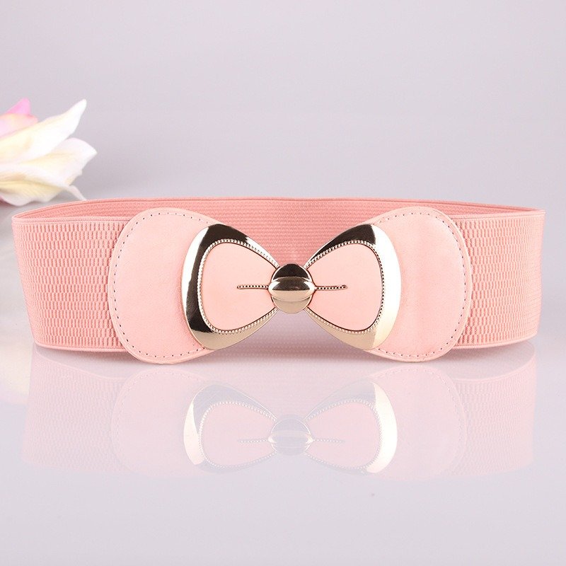 Versatile Elastic Belt With Bow Buckle Bow