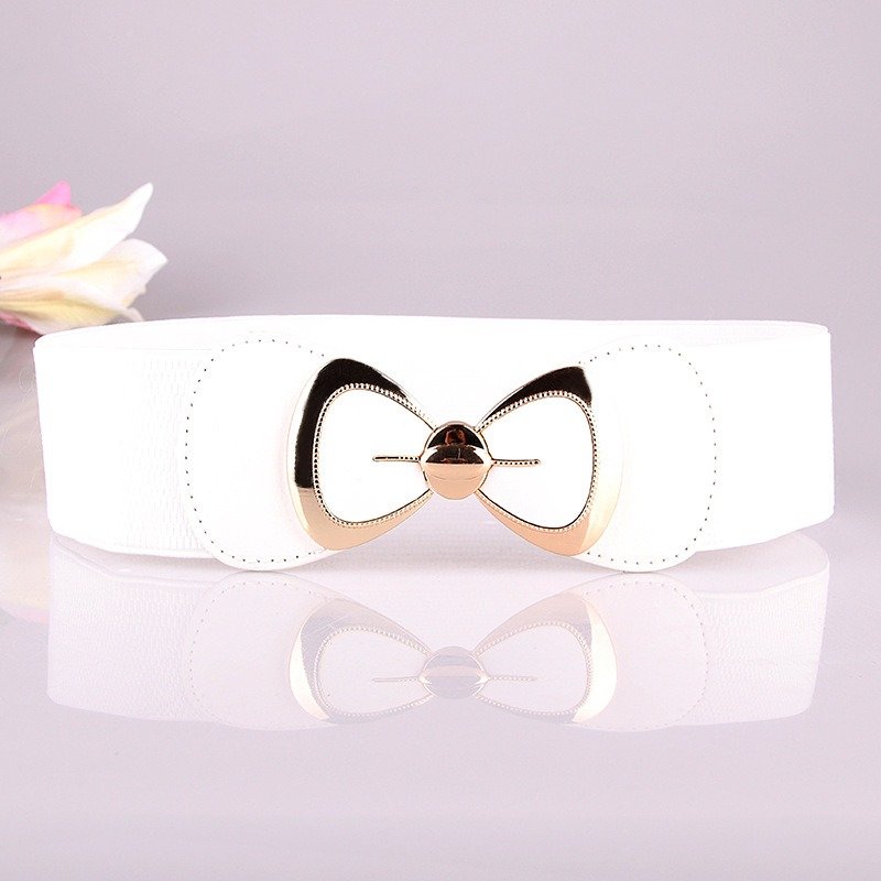 Versatile Elastic Belt With Bow Buckle Bow