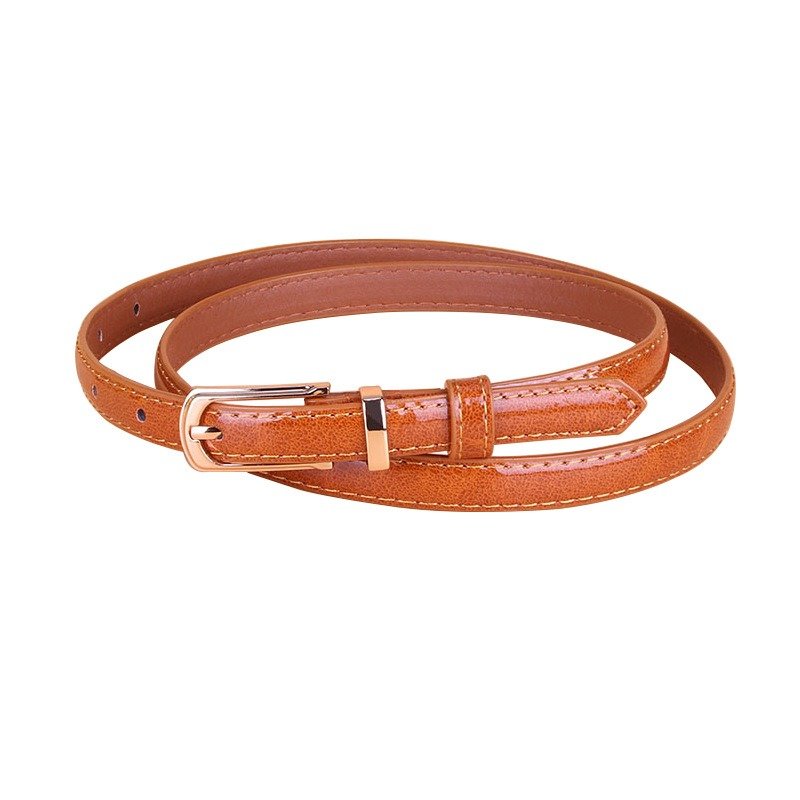 Thin Versatile Belt With Caramel Buckle