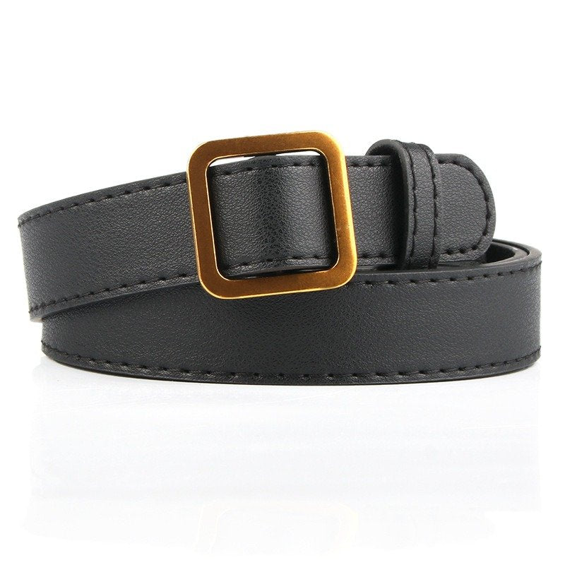 Wide Belt with Square Buckle