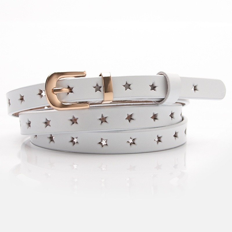 Five Pointed Star Hollow Leather Belt