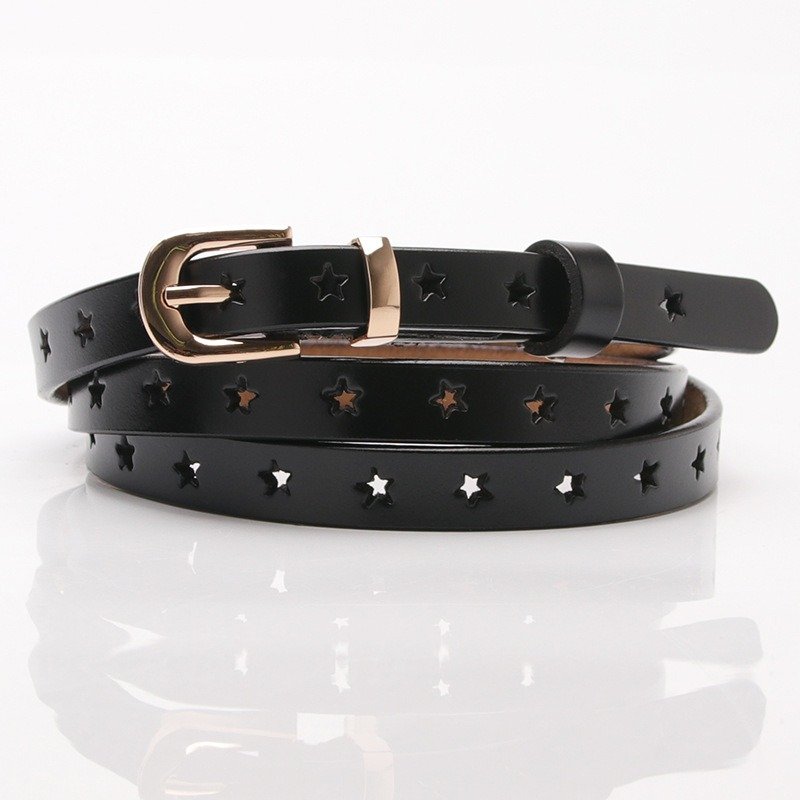 Five Pointed Star Hollow Leather Belt