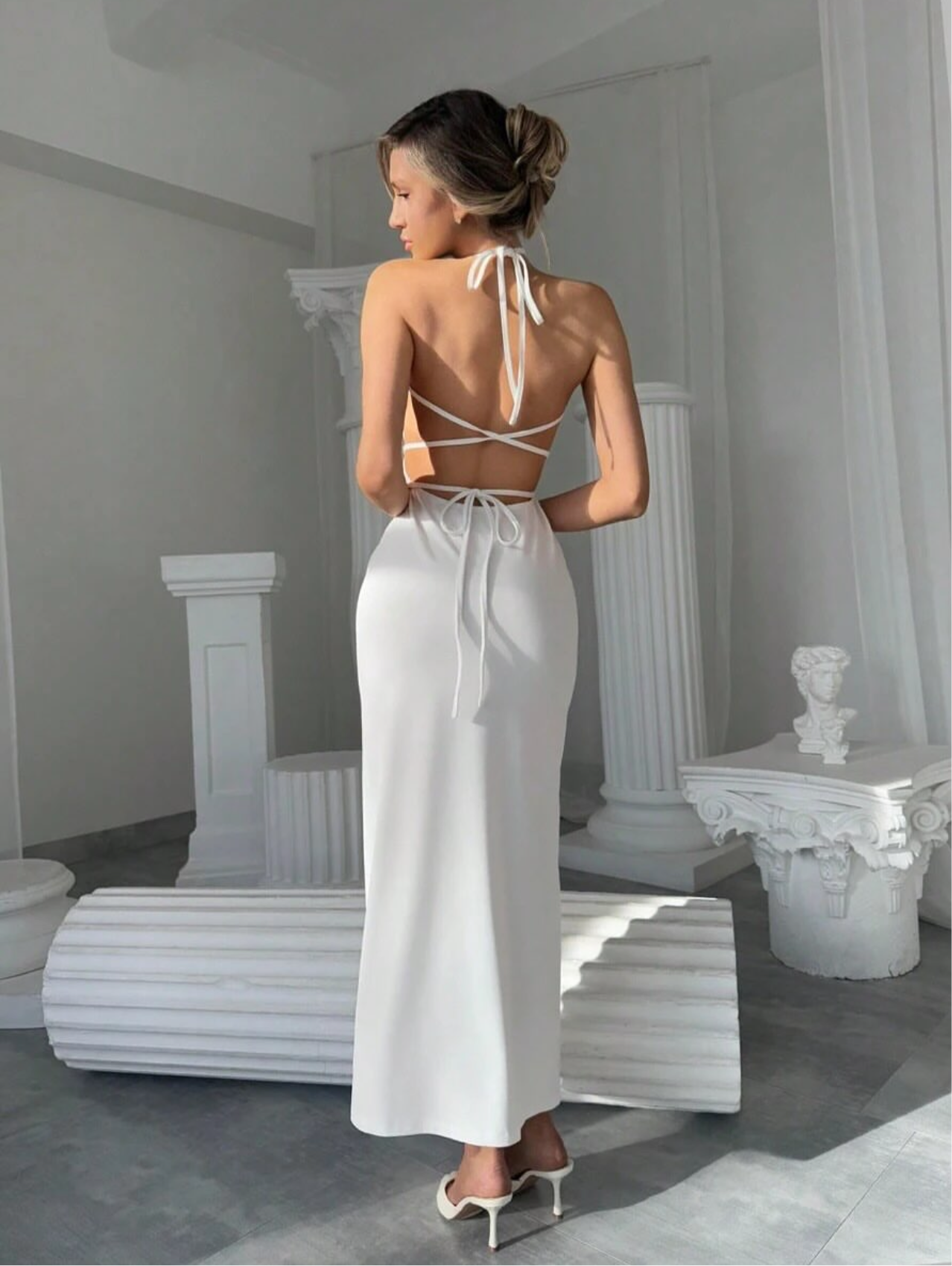 Pretty open back maxi dress