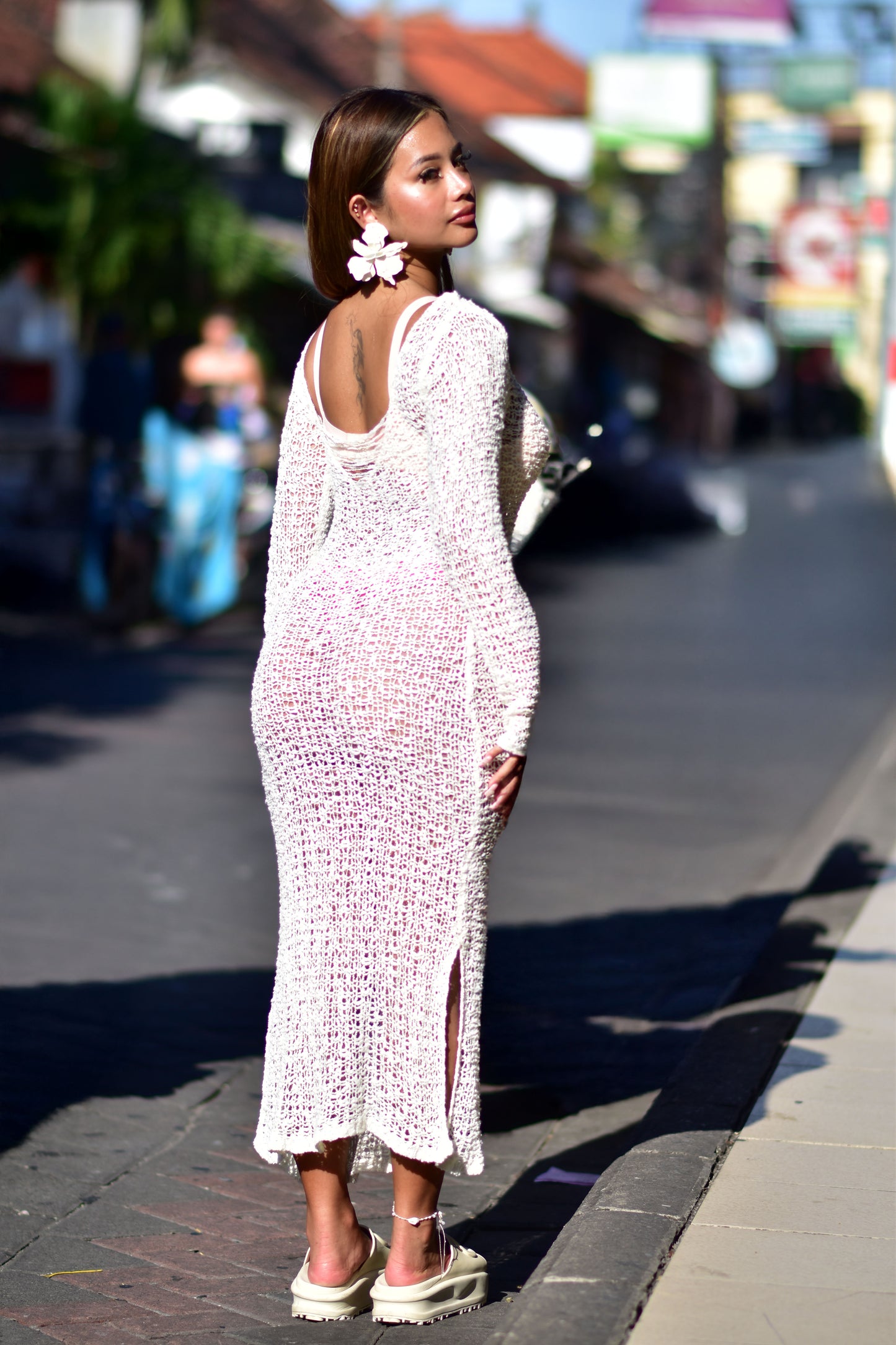 White on Point With Chelsea Cocktail Maxi Dress