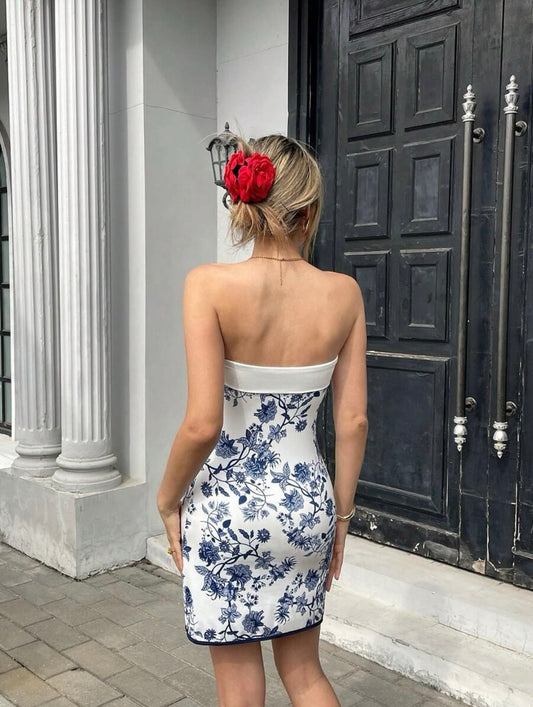 Mika tube print dress