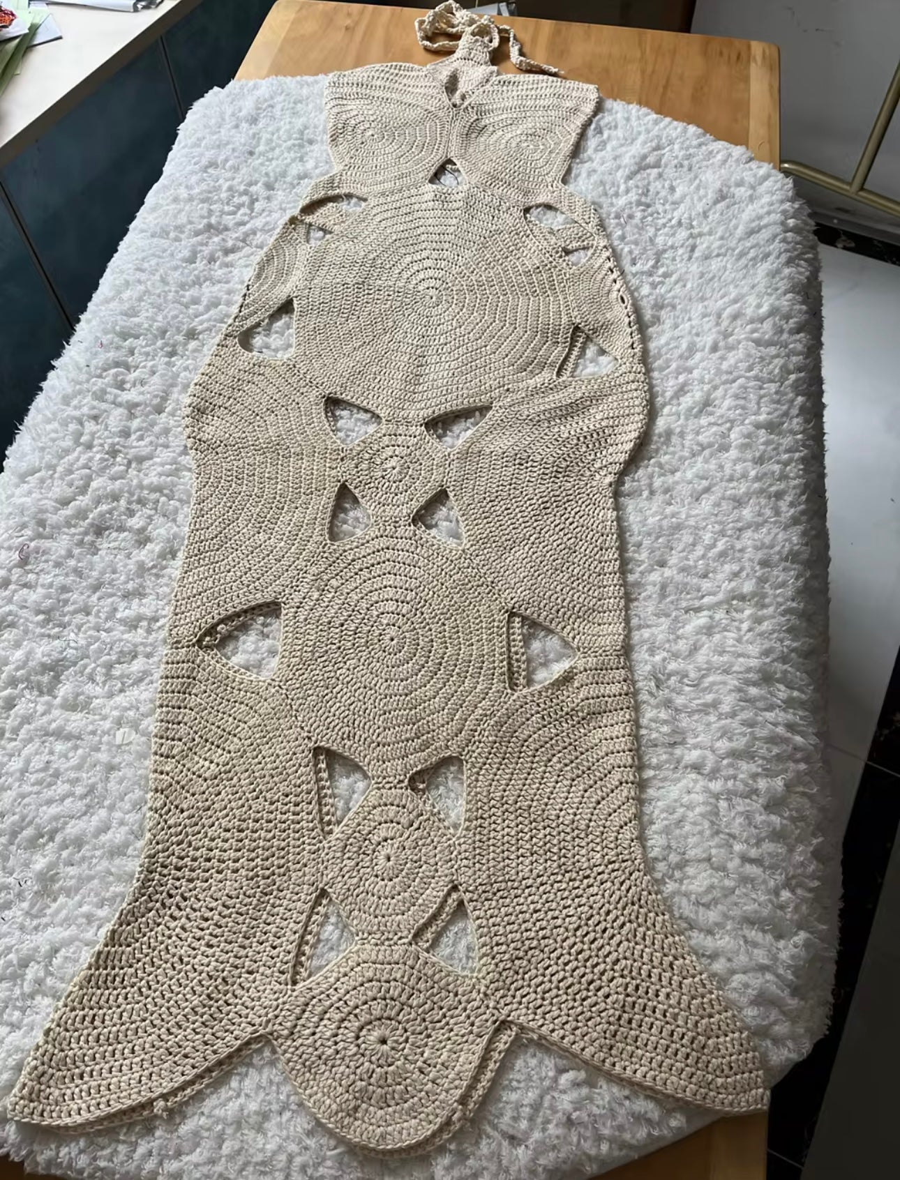 UCVOGUE floral paisley crochet Maxi dress