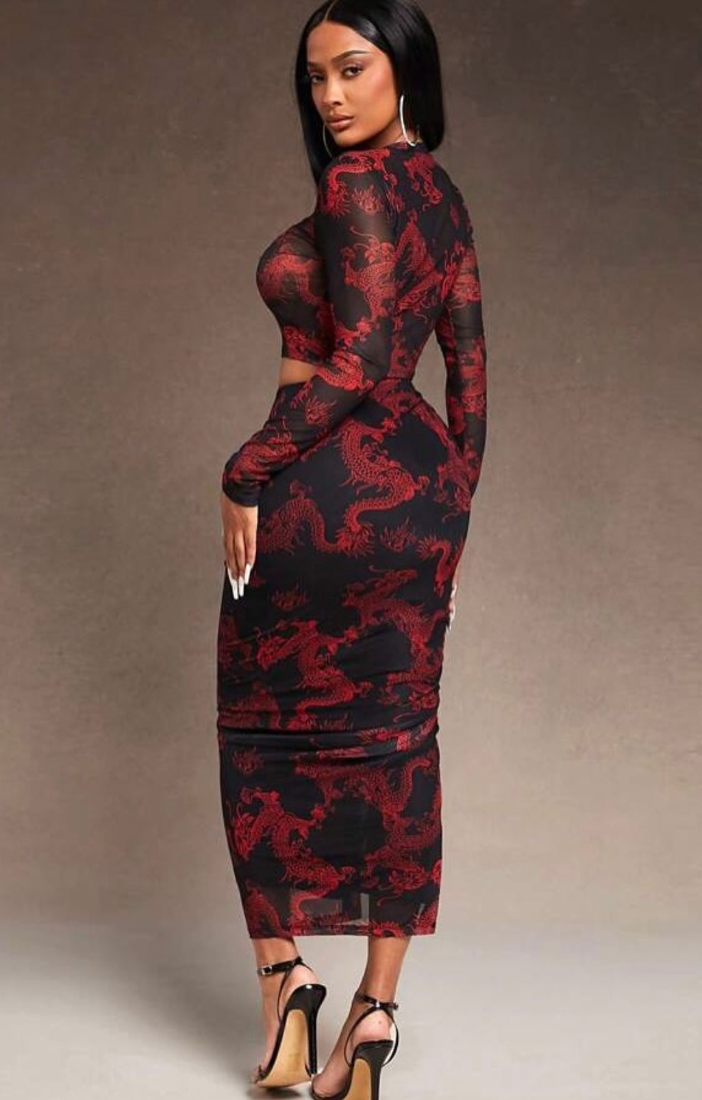 Uganda Mesh top & skirt set