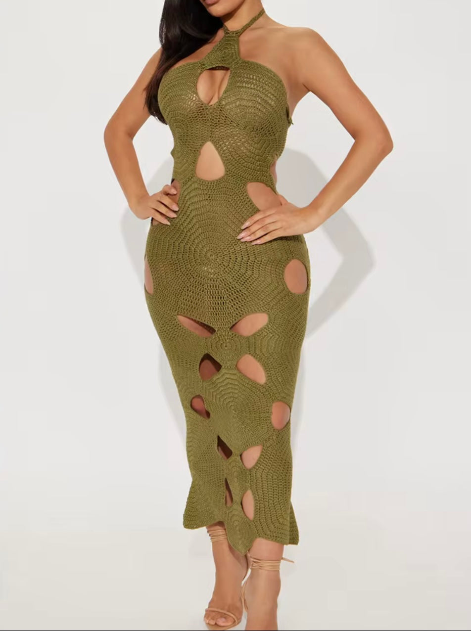 UCVOGUE floral paisley crochet Maxi dress