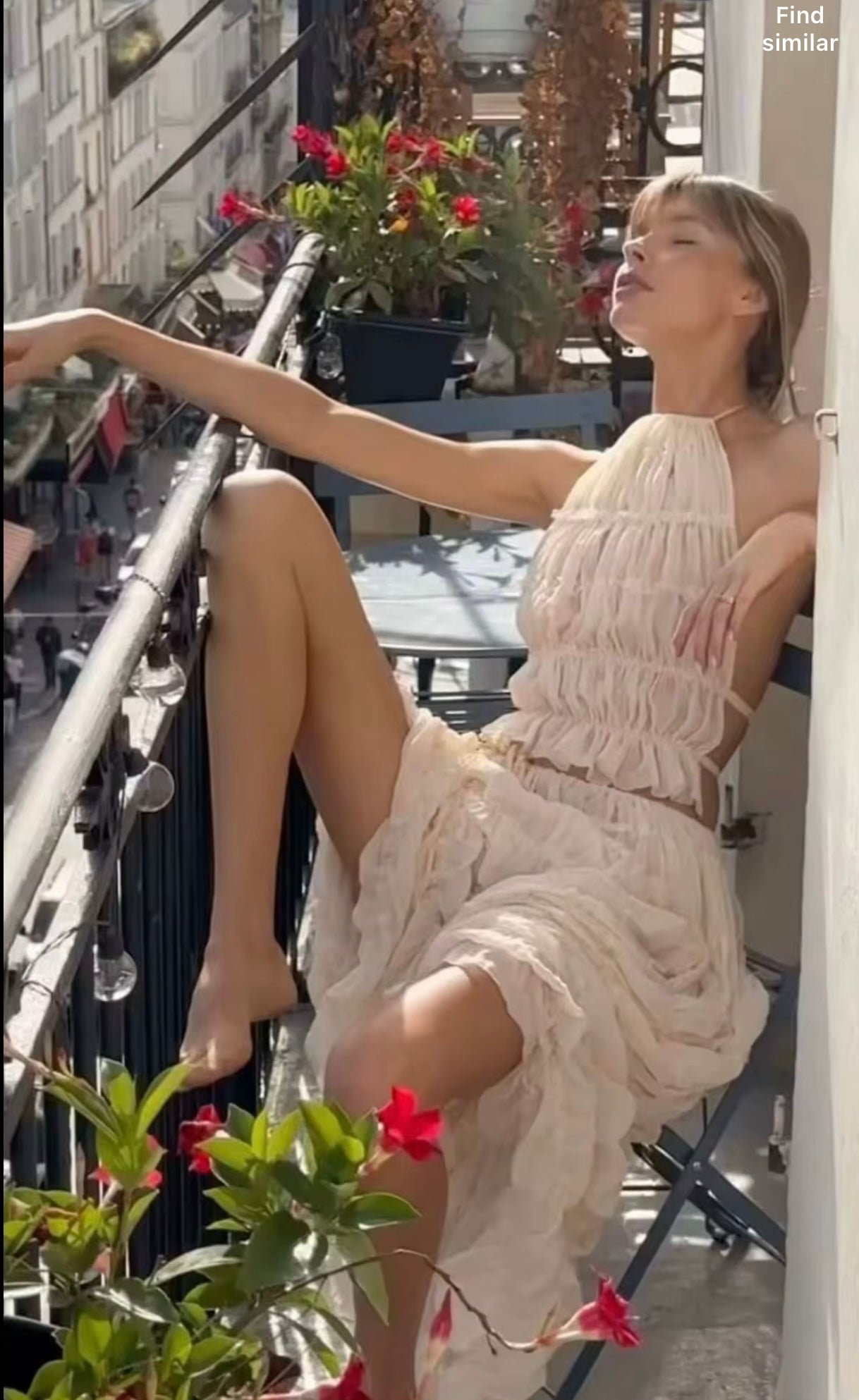 UCVOGUE two piece skirt suit set halter pleated backless lace crop top