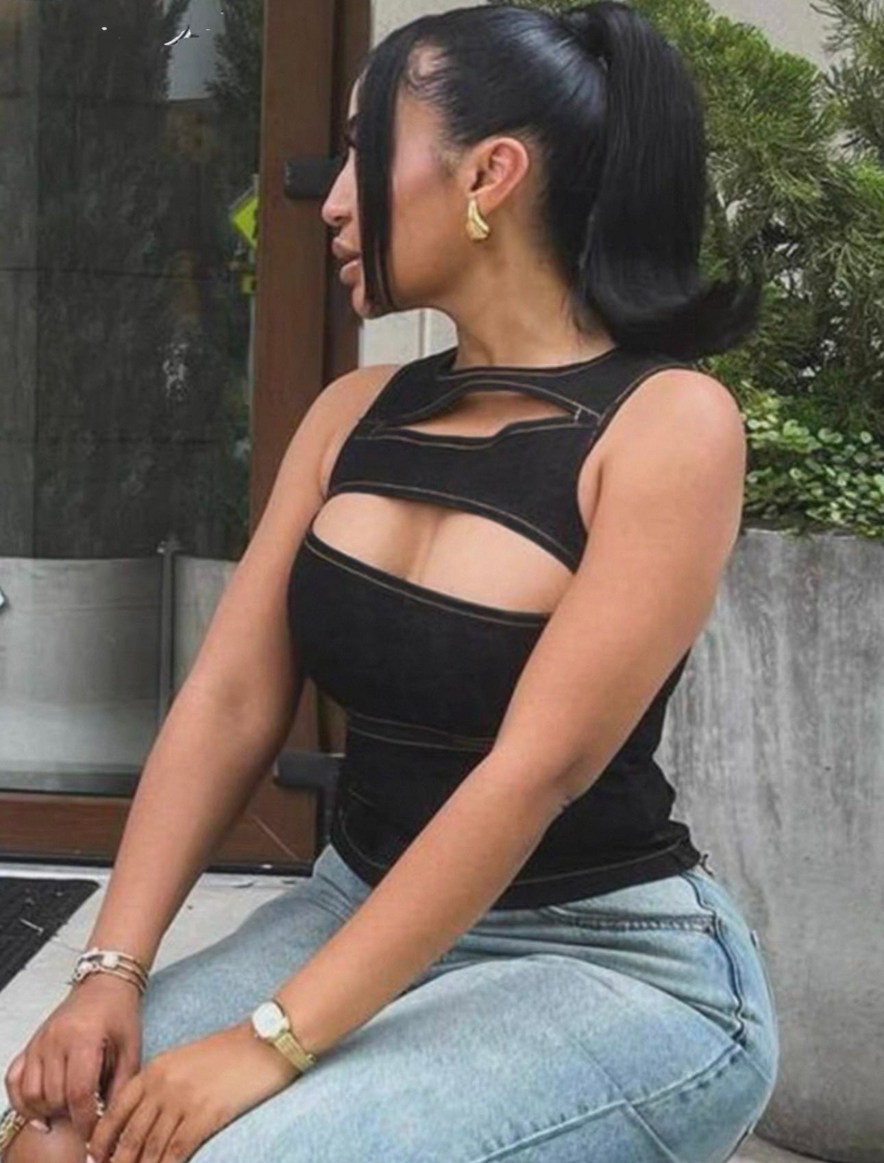 UCVOGUE sexy hollow vest top
