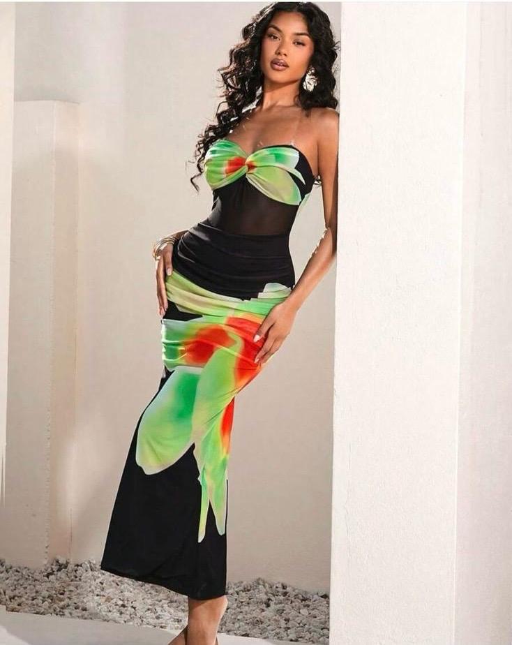 Honolulu strapless Maxi dress