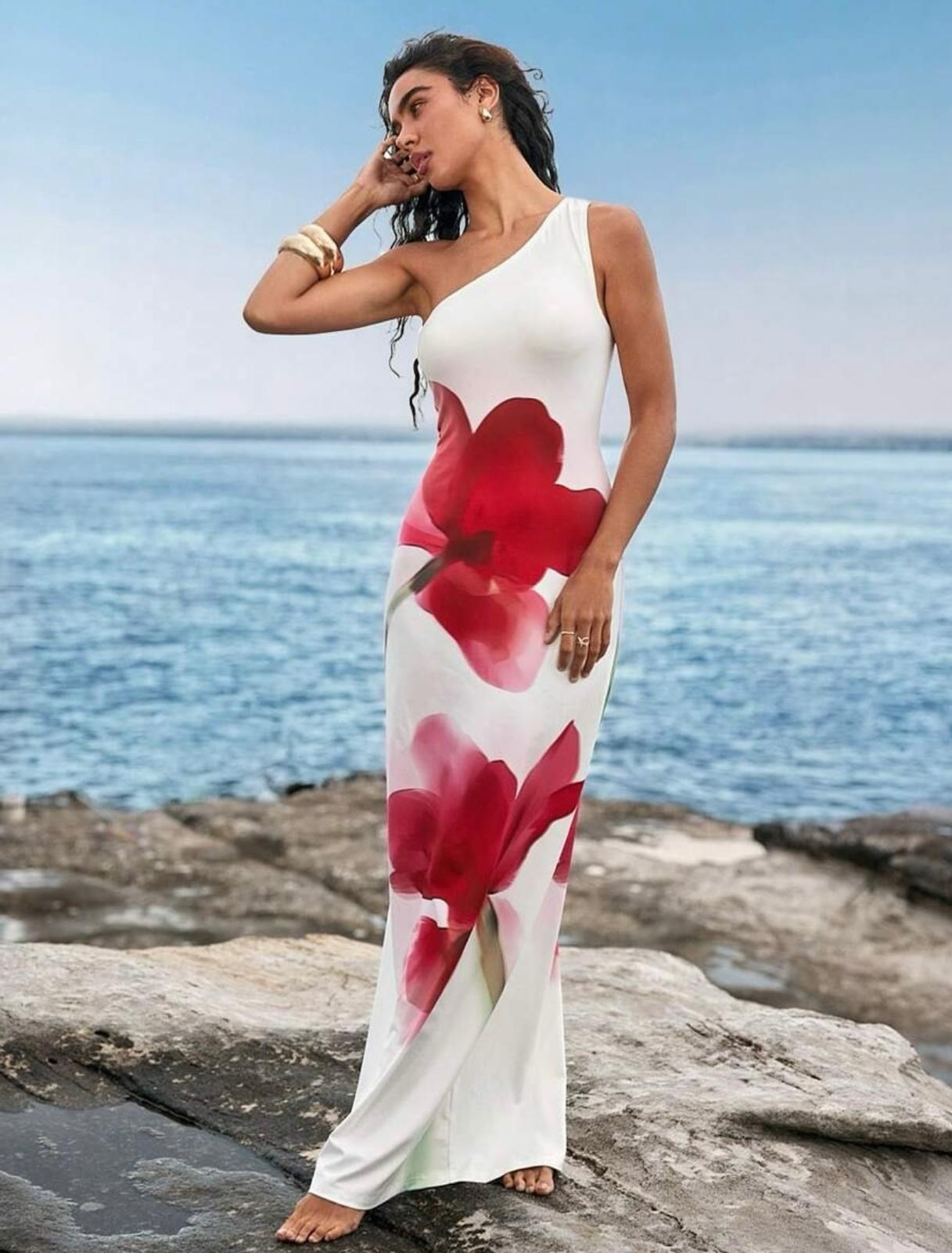 Oahu one shoulder maxi dress