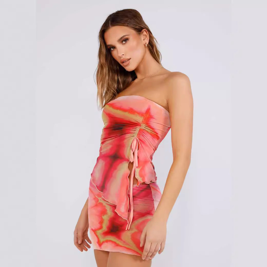 Phuket sexy skirt short matching set